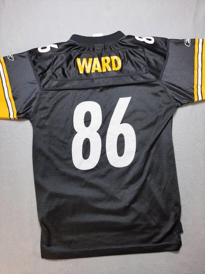 Camiseta deportiva vintage de los Pittsburgh Steelers para niños grande negra Reebok NFL Hines Ward #86 Foto 2 de 4