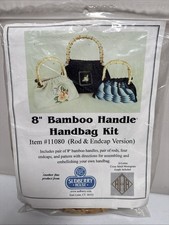 Vintage Surgery House 8 Bamboo D Shape Handbag Handles Rods Endcaps