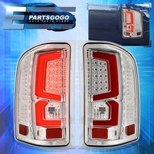 For 07-13 Chevy Silverado 1500 2500HD 3500HD LED Red Tube Tail Light Lamp Chrome