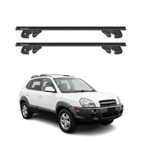 DachträGer GrundtäGer FüR Hyundai Tucson I 2005-2009 Alu 90Kg TÜV Schwarz 2Tlg