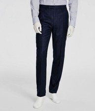 Calvin Klein Men's Blue Slim-Fit Wool-Blend Stretch Suit Pants Size 40W 30L