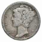 G+ 1918-D Mercury 90% Silver Dime *7942