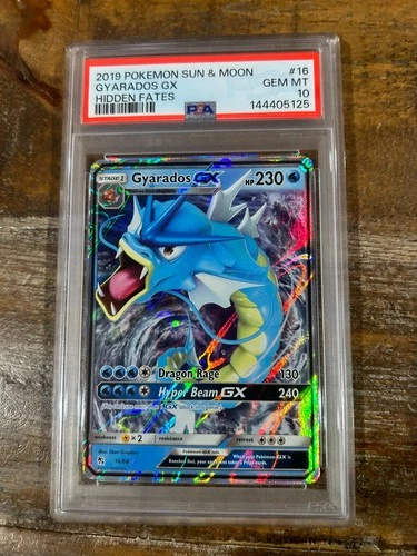 POKEMON 2019 Sun & Moon Hidden Fates GYARADOS GX #16 PSA 10 Gem Mint RARE