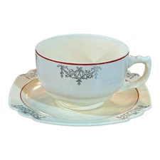 Homer Laughlin Century Shape Swag /Berry Teacup and Saucer