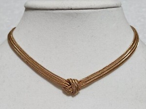 Authentic Christian Dior Vintage Rare Knot Gold-Plated Necklace