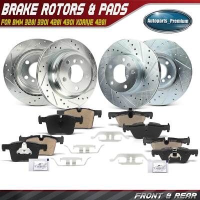 #ad Front amp; Rear Drilled Brake Rotor amp; Ceramic Brake Pad for BMW 328i 330i 428i 430i $279.88