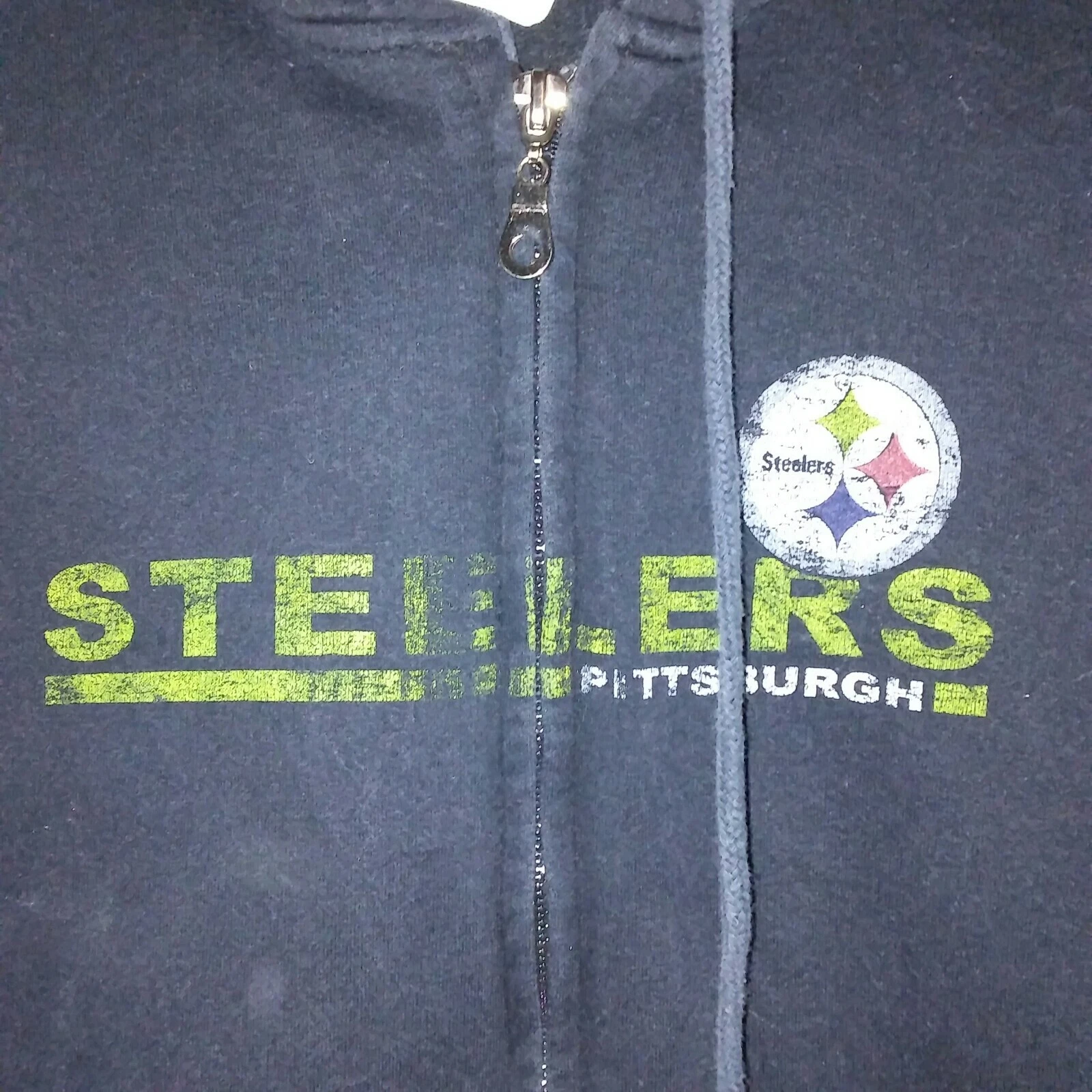VETEMENTS Felpa con cappuccio e zip Pittsburgh Steelers NFL Team Apparel da donna taglia S