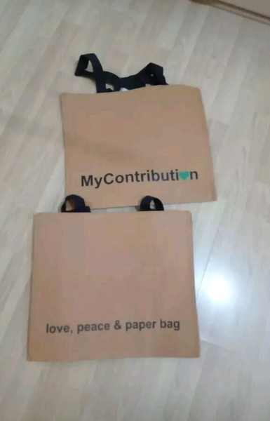 2 X Bolso Shopper Reutilizable 40 X 40cm Plano 2 Bolsas Mi Contribución y 'amor Paz...'