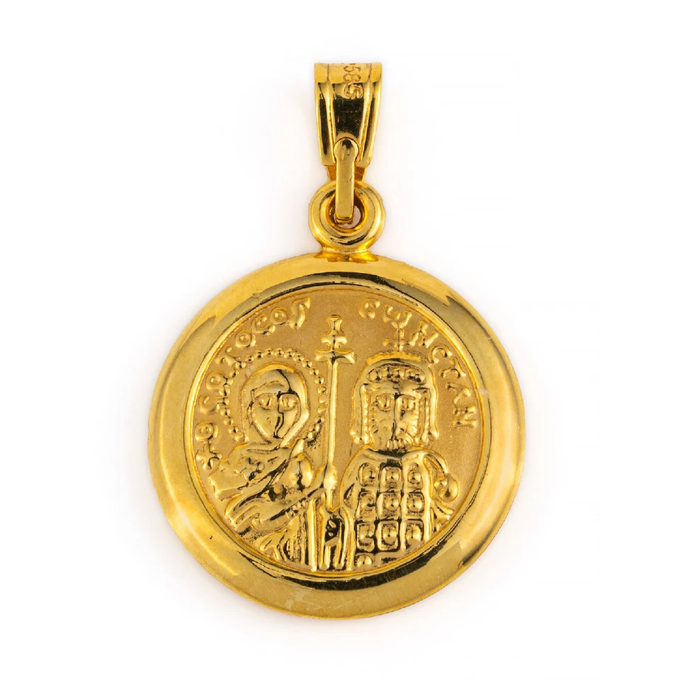 Colgante Cruz Constantinato en Oro Amarillo 14K Foto 3 de 4