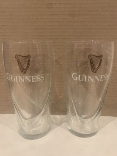 2 x Guinness Pint Glasses Glass Brand New official Unused Same Day Post Embossed