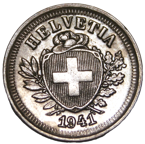 Switzerland Rappen, 1941 Gem Unc~Original Mint Luster~Last Year Ever~Free Ship - Picture 1 of 2