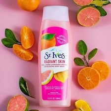 St. Ives 2Pk Radiant Skin Pink Lemon & Mandarin Orange Exfoliating Body Wash