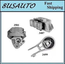 3PCS MOTOR & TRANS MOUNT FIT 2018-2022 JEEP COMPASS 2.4L 6 SPEED - AUTO TRANS