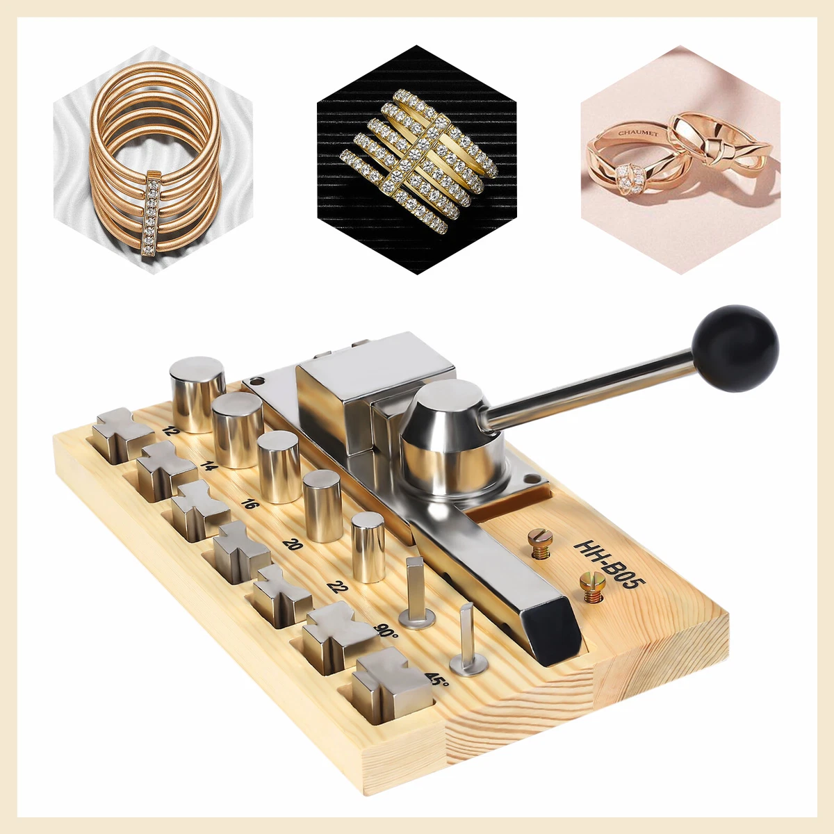 Ring Bender Machine for Spoon Rings Making, Ring Bending Tool for Jewelry  Maker with Nylon Dies Rings Making Kit