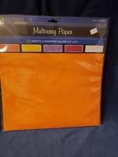 12x12 Assorted Colors Mulberry Paper 15 Sheets Scrapbook Card