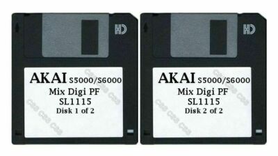 Akai S5000 / S6000 Set of Two Floppy Disks Mix Digi PF SL1115