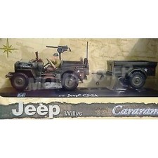 Cararama 149/001 - Miniature Jeep Willys US ARMY + remorque et personnage (1:43)