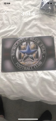 Newcastle Blue Star Metal Plaque 12 By 8