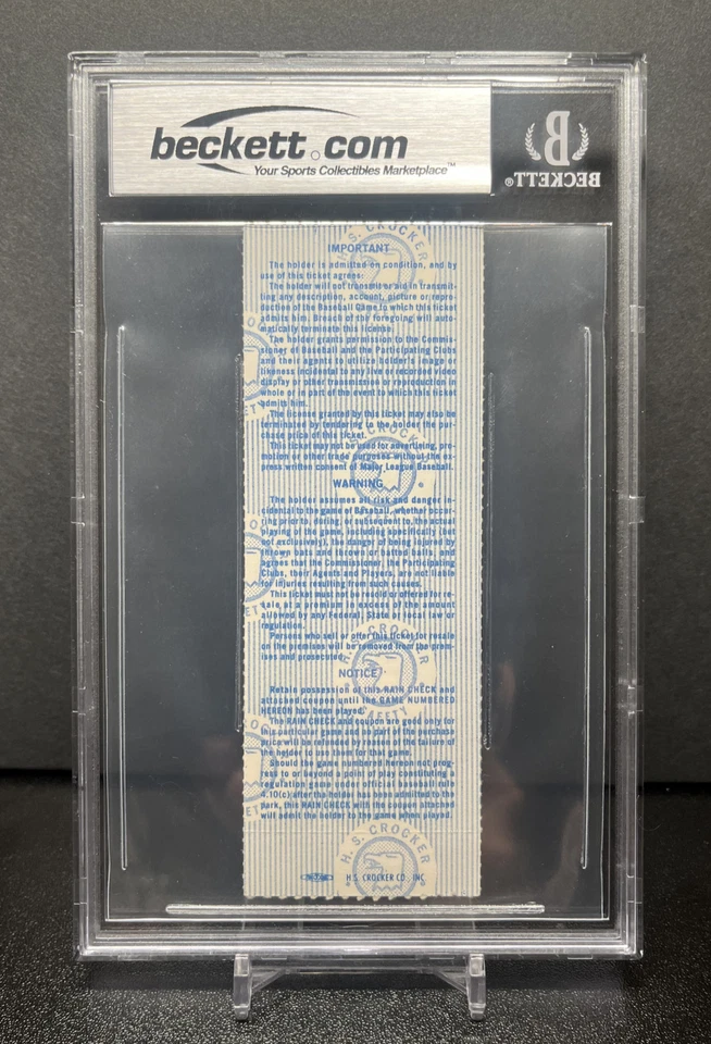 BRET SABERHAGEN SIGNED GAME 3 WINNER 1985 WORLD SERIES TICKET ROYALS BECKETT B - Image 2 of 2