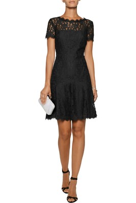 NWT Diane Von Furstenberg DVF Fifi Lace Dress, Black, sz 8, $428