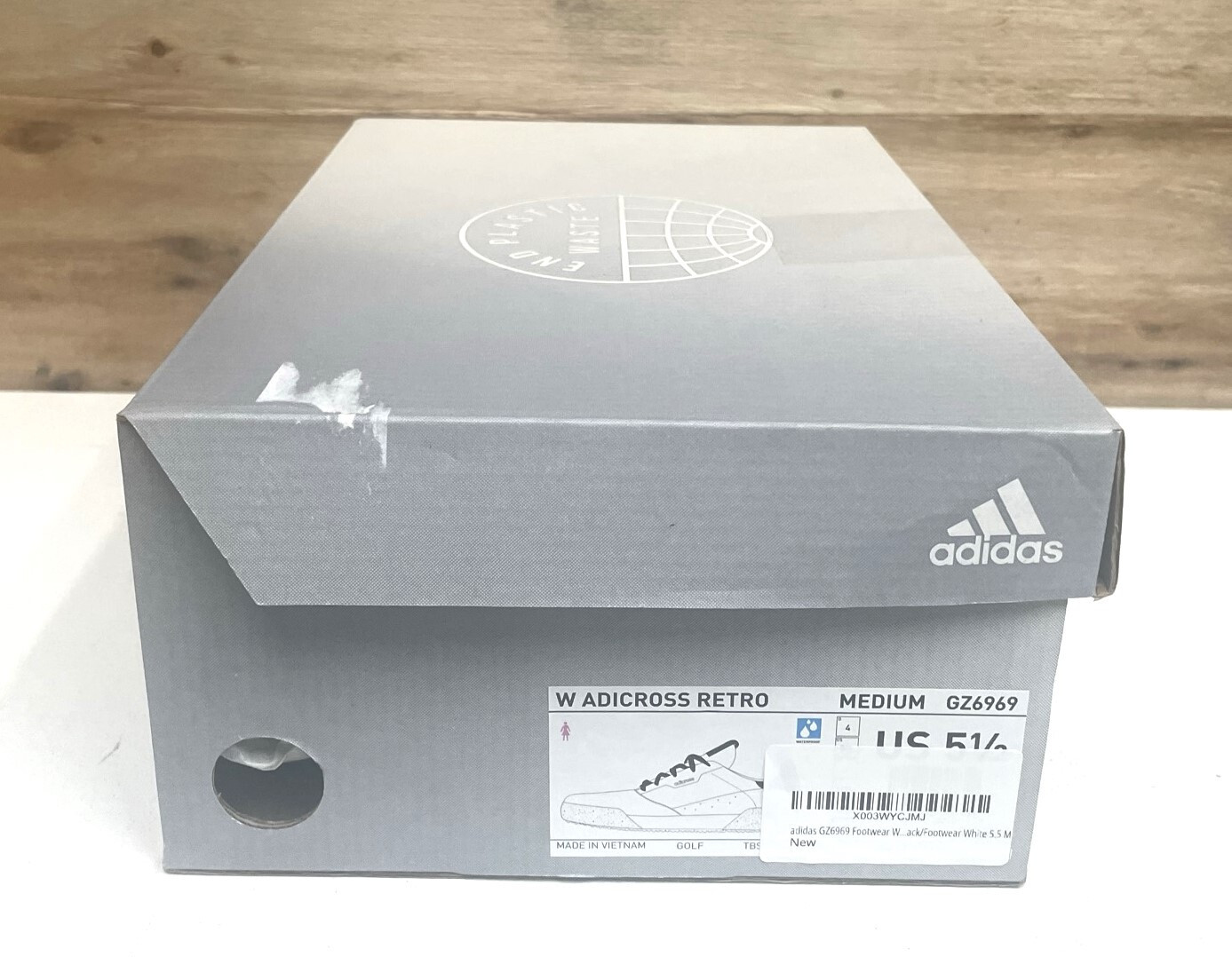 ADIDAS WOMENS ADICROSS RETRO GOLF SHOE SIZE 5.5 SPIKELESS BLACK/WHITE