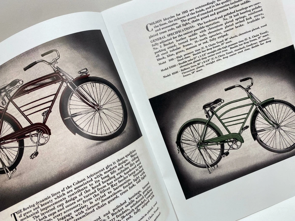 classic bicycle 1935 Colson ARISTOCRAT Catalog copy STREAMLINED