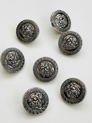 7 X Silver Lion Buttons 18mm Jacket Coat Blazer Dresses Cardigan Ref72 - Picture 3 of 3