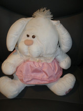 VTG 1986 FISHER PRICE PUFFALUMPS WHITE BUNNY 8004 STUFFED ANIMAL PLUSH SU123