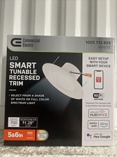 NEW Commercial Electric 5 in./6 in. T20 Smart Color CCT LED Recessed Light Trim