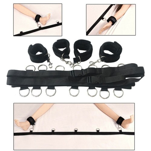 Unisex Bondage Wrist Ankle Straps Handcuffs Restraint Blindfold Couples Flirt - Picture 3 of 35