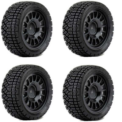 Powerhobby 1/10 Rally Car Avantgarde Mounted Tires Claw Wheels (4) Kyosho