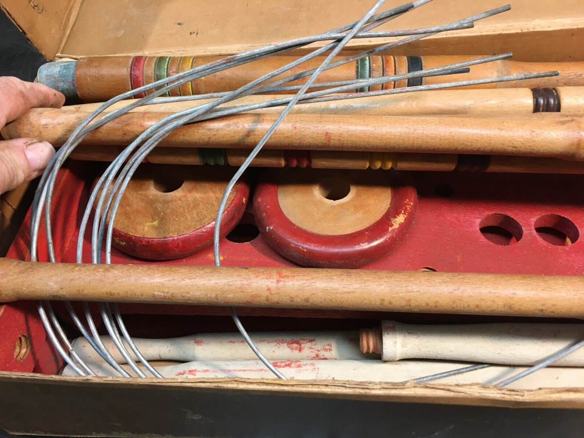 Ikodm Jeu de croquet d'extérieur avec Sac Ensemble de croquet 4 joueurs