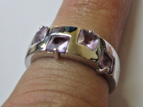 Bague Fantaisie Taille 54 Argent Rhodié Avec Cabochons Bleus Et Cristaux - État Impeccable