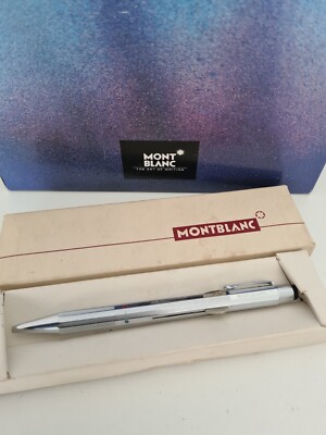 MONTBLANC 4-Farbenkugelschreiber Nr. 50 Metall silberfarben flacher Kappenkopf