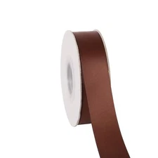 25-Yard Roll 1-inch Brown Wide Double Face Satin Ribbon for Gift Wrapping