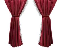 Set of 2 Bordeaux Truck Cab Curtains with Decorative Accents ? Left & Right