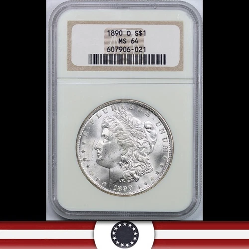 1890-O $1 MORGAN SILVER DOLLAR NGC MS64 NEW ORLEANS 906-021