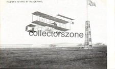 Early Aviation Farman Flying At Blackpool Printed Postcard Advance Series