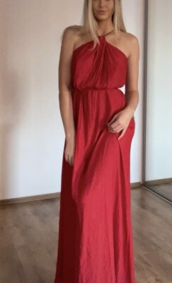 Zara Red Long Summer Dress UK