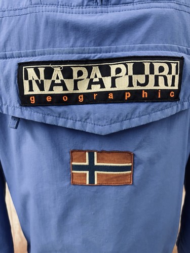 NAPAPIJRI Mens Small Fleece Lined Rain Forest Zip Jacket Smock Taped Seams Blue - Picture 5 of 24