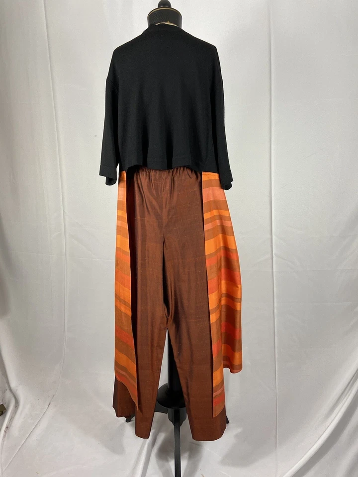 Juego de cóctel GianFranco Ferre negro marrón metálico vintage 2 chales de la paz detalle Foto 3 de 4