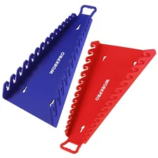 WORKPRO 2-PACK Magnetic Wrench Organizer,for Tool Box Premium Quality Blue&Red
