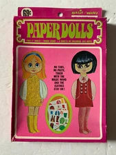 CRAFT MASTER 1970 MAGIC WAND PAPER DOLLS UNOPENED UNCUT BIG EYE MOD  HIPPIE
