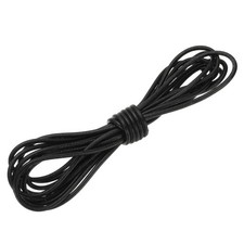Round Leather Cord, 4mm x 5.5 Yards Full-Grain Leather String Rope, Black