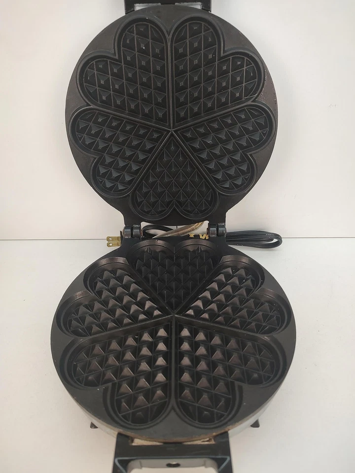 Plancha gofrera eléctrica vintage Vitantonio Five of Hearts 120V 900W placas de corazón Foto 3 de 4