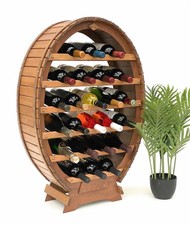 Weinregal Holz Stehend Weinfass 24 Flaschen Braun Flaschenregal Fass