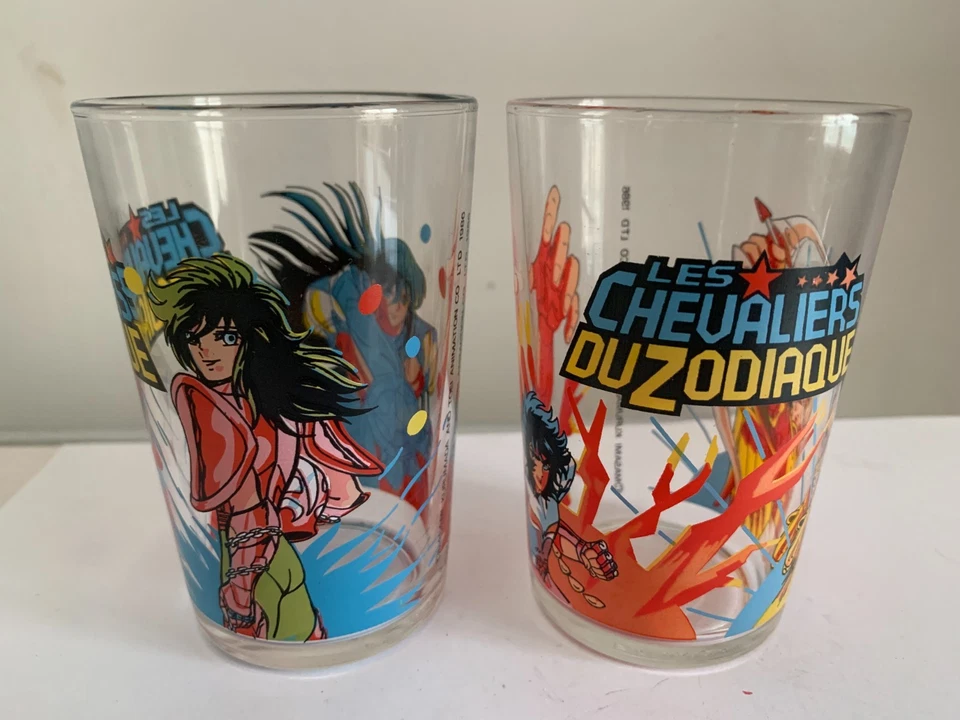 LOT 2 VERRES LES CHEVALIERS DU ZODIAQUE - MASAMI KURUMADA 1986 - Bild 3 von 3