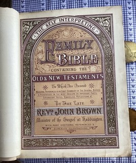 Browns Self Interpreting Family Bible by Rev. John Brown circa 1800’s john Hall