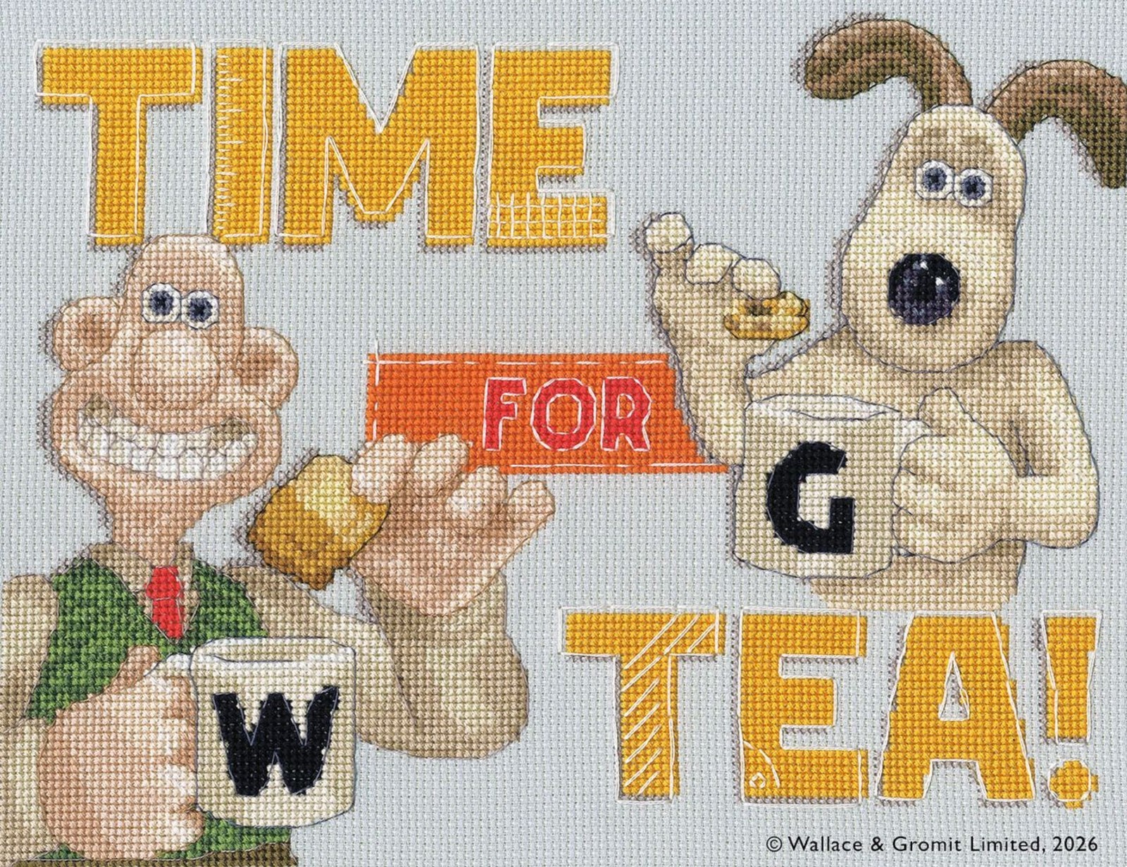 Bothy Threads XWG2 Wallace & Gromit - Time for Tea! Counted Cross Stitch Kit