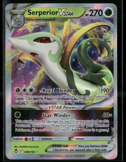 Serperior V Star - Damage top corner - 008/195 Silver Tempest - PK2207